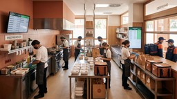 Cocina profesional para delivery con estaciones organizadas de preparación, empaquetado y despacho de pedidos.
Os leitores deste arquivo têm acesso aos comentários e às sugestões