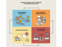 Infográfico ilustrando os principais gargalos de produção em delivery.